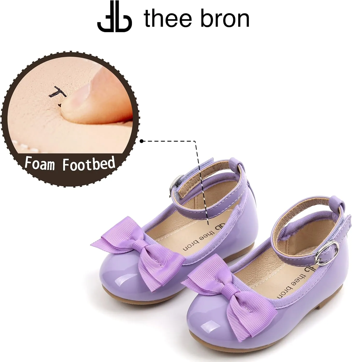 THEE BRON Toddler Girls Dress Shoes Ballet Mary Jane Flats Princess Costume Shoes