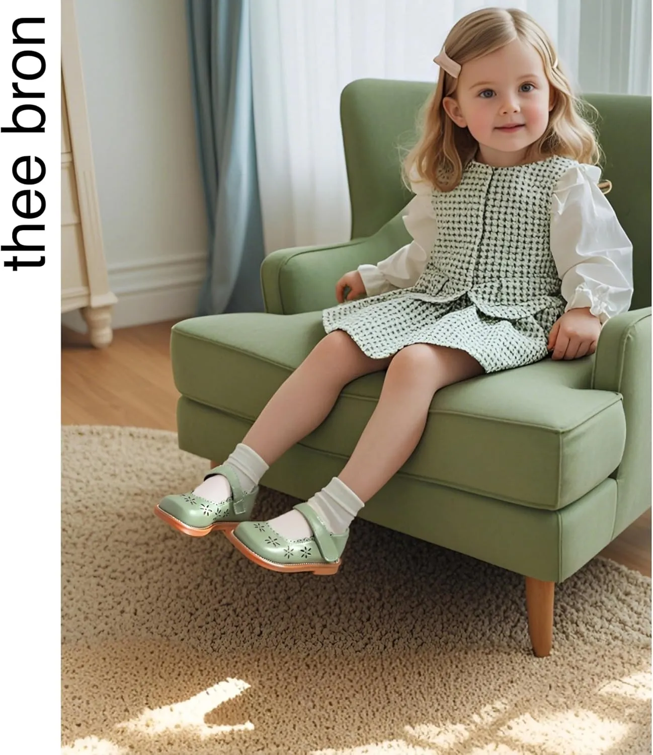 THEE BRON Toddler Girls Mary Jane Flats Kids School Uniform Party Dress Shoes