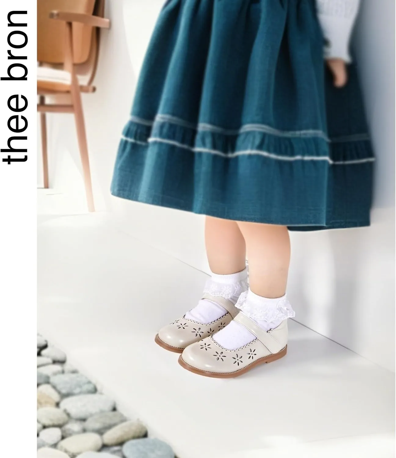 THEE BRON Toddler Girls Mary Jane Flats Kids School Uniform Party Dress Shoes