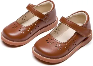 THEE BRON Toddler Girls Mary Jane Flats Kids School Uniform Party Dress Shoes