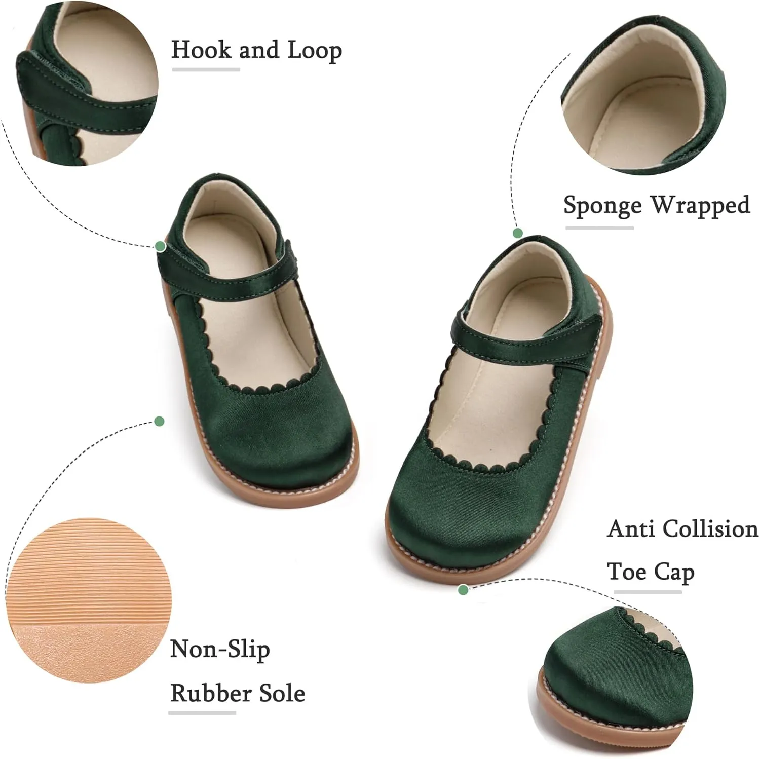 THEE BRON Toddler Girls Mary Jane Flats Kids School Uniform Party Dress Shoes