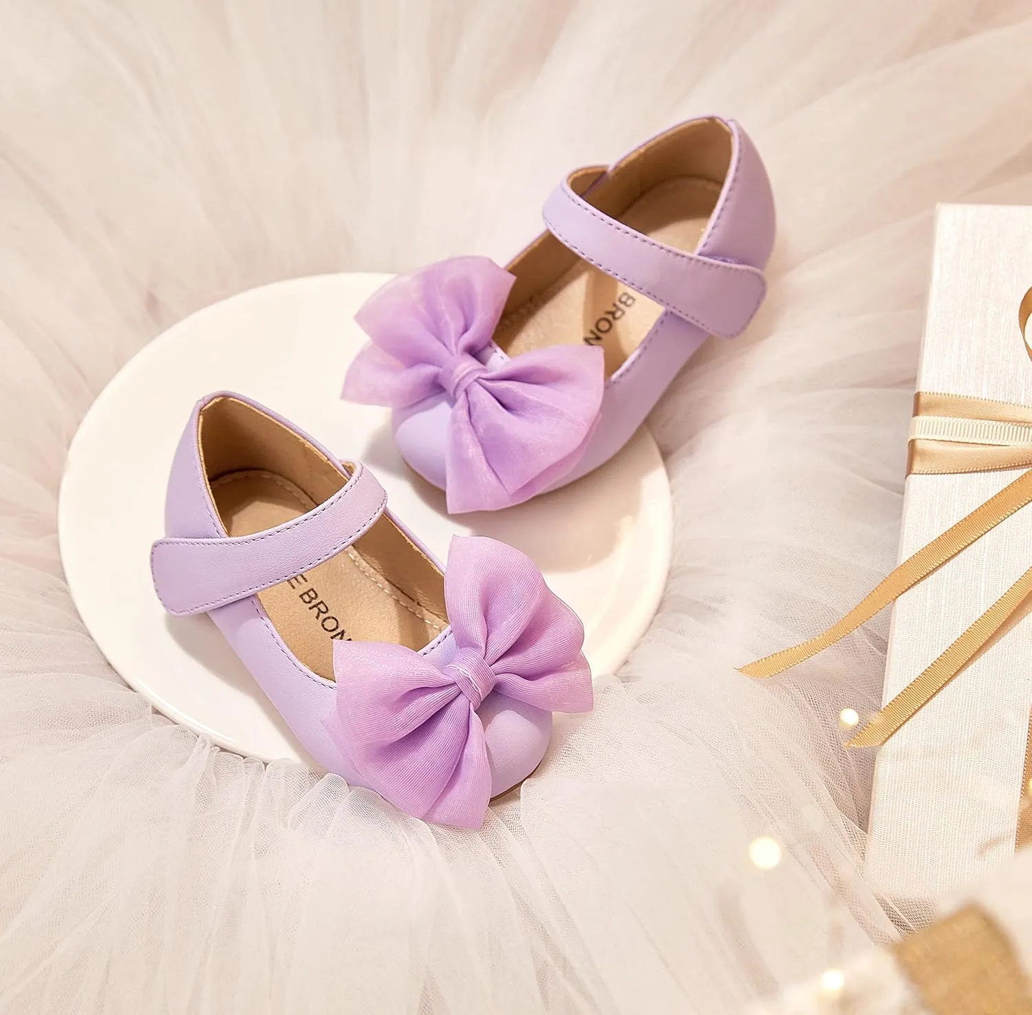 THEE BRON Toddler Girls Shoes Mary Jane Flats for Girls Ballerina Dress Shoes