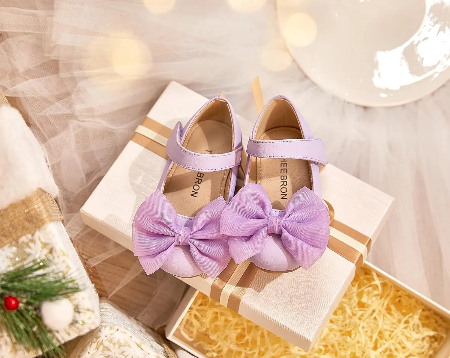 THEE BRON Toddler Girls Shoes Mary Jane Flats for Girls Ballerina Dress Shoes