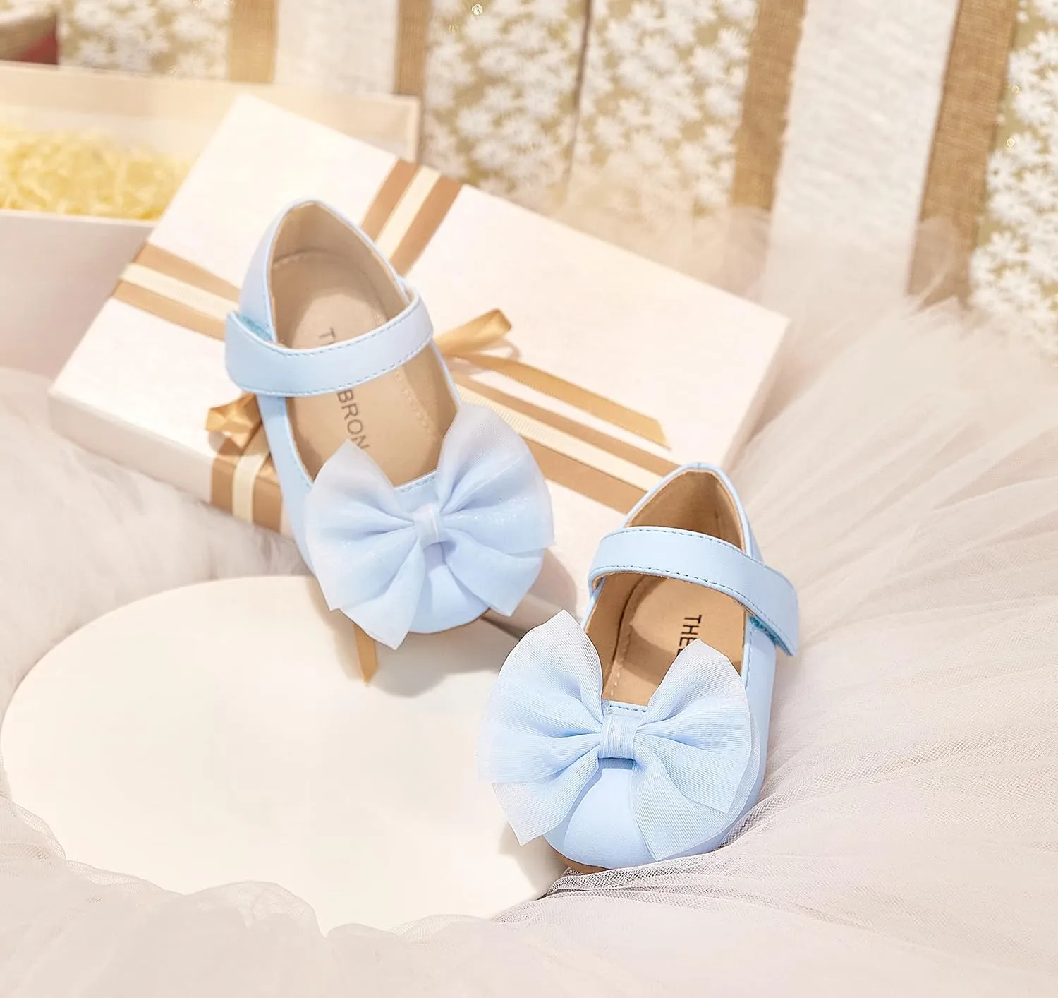 THEE BRON Toddler Girls Shoes Mary Jane Flats for Girls Ballerina Dress Shoes