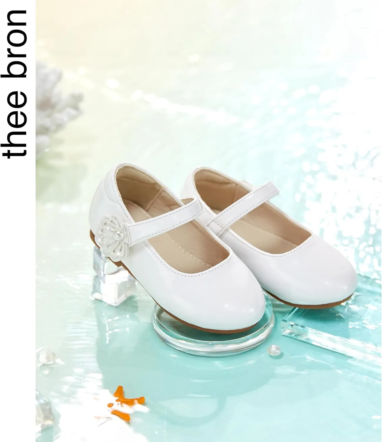 THEE BRON Toddler Girls Shoes Mary Jane Flats for Girls Ballerina Dress Shoes