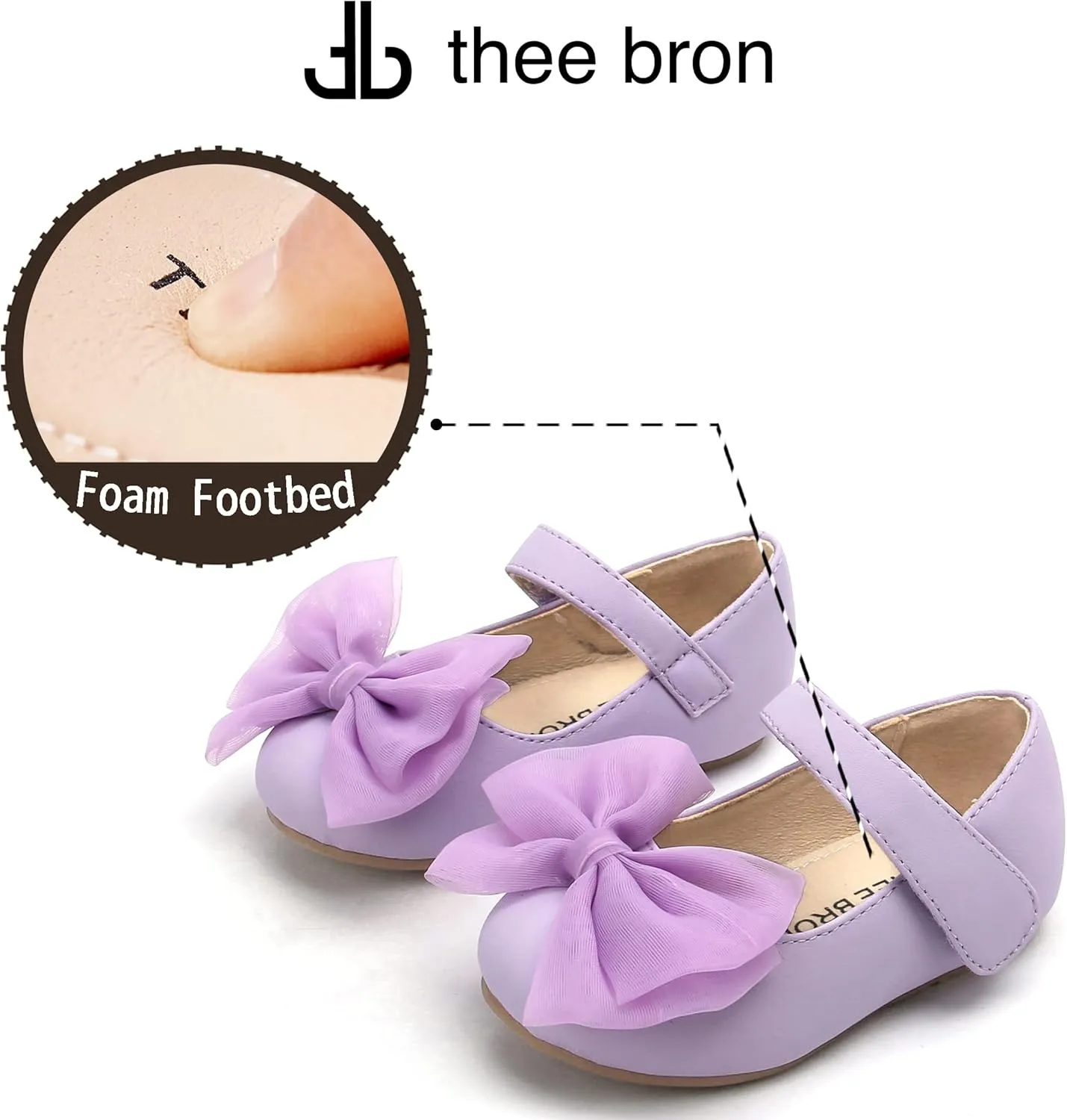 THEE BRON Toddler Girls Shoes Mary Jane Flats for Girls Ballerina Dress Shoes