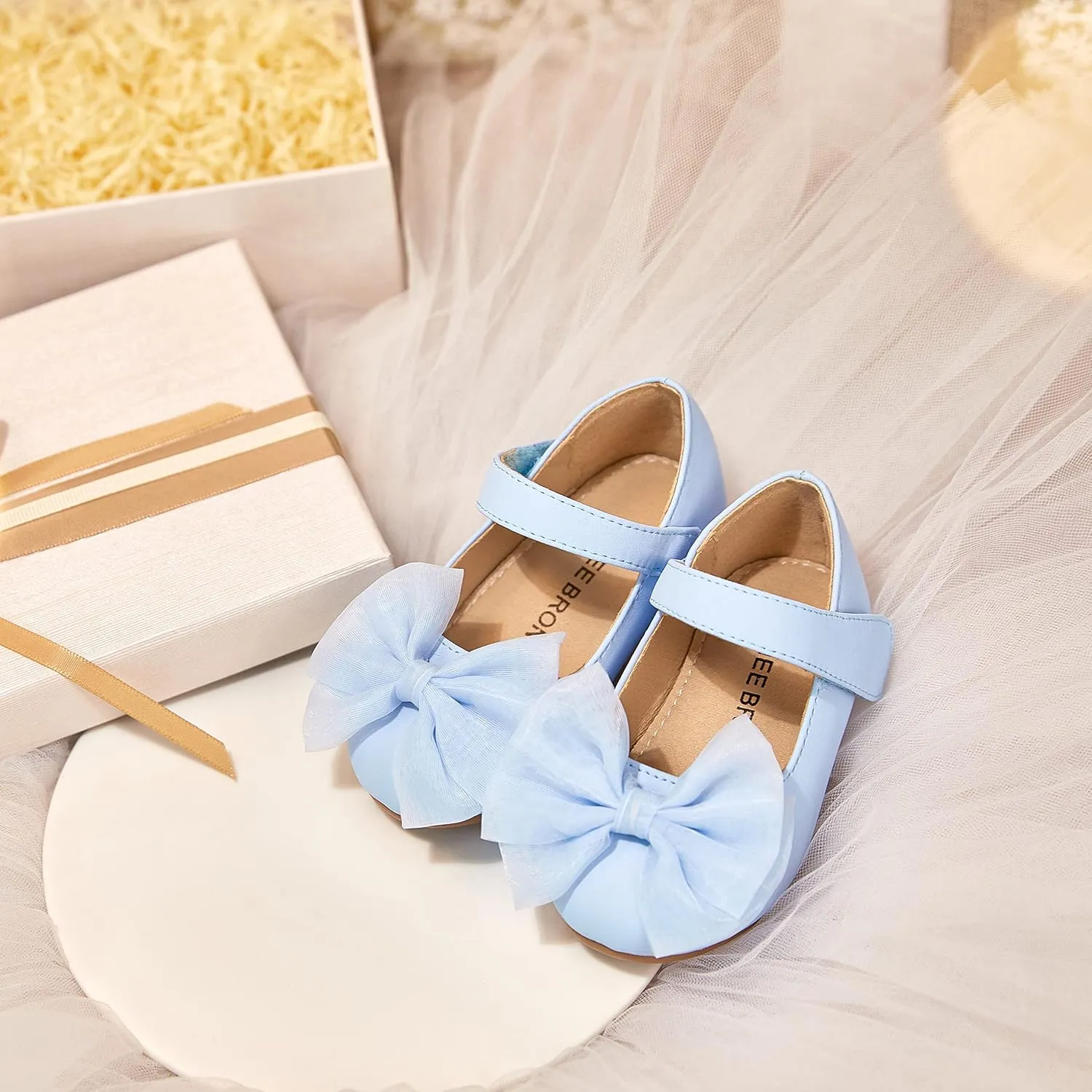 THEE BRON Toddler Girls Shoes Mary Jane Flats for Girls Ballerina Dress Shoes