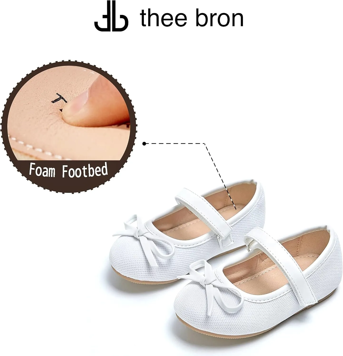 THEE BRON Toddler Girls Shoes Mary Jane Flats for Girls Ballerina Dress Shoes