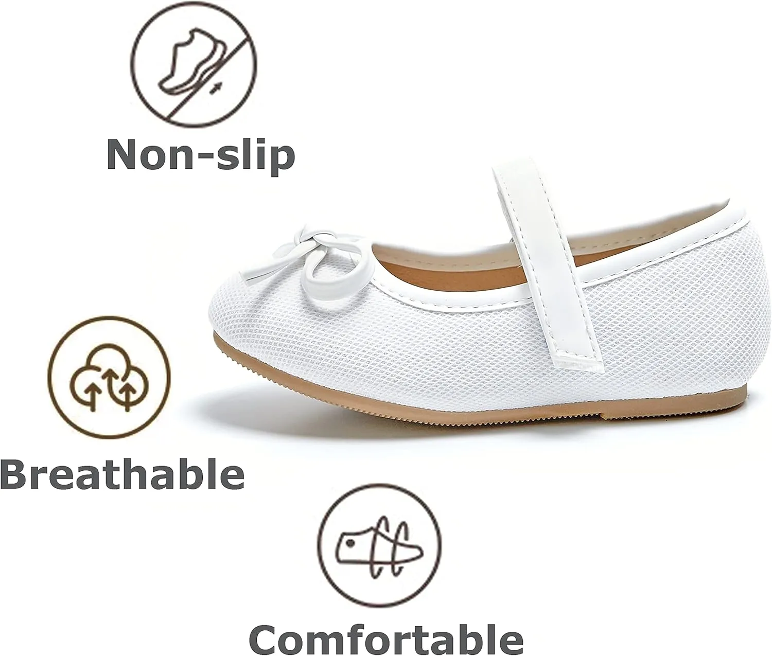 THEE BRON Toddler Girls Shoes Mary Jane Flats for Girls Ballerina Dress Shoes