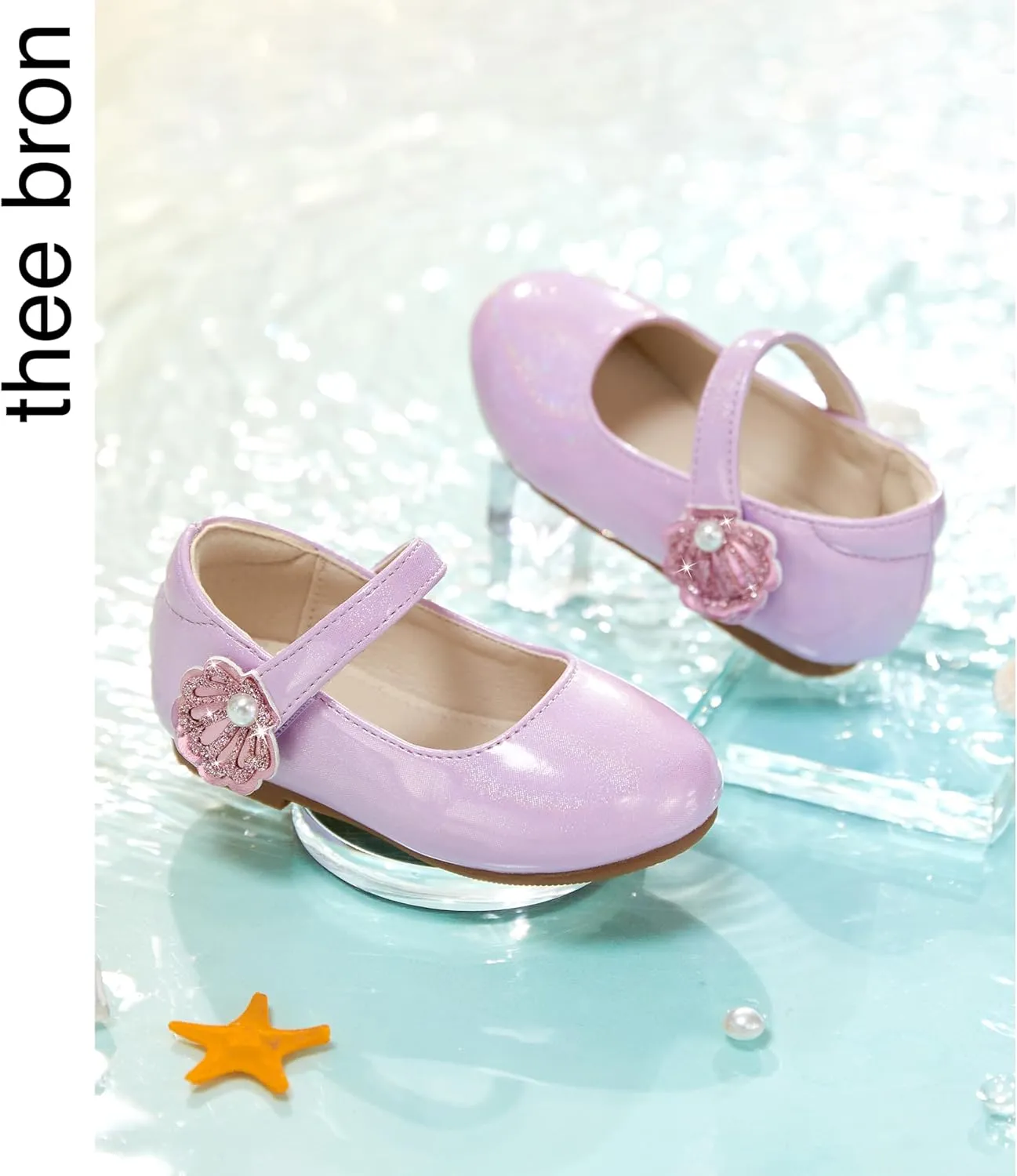 THEE BRON Toddler Girls Shoes Mary Jane Flats for Girls Ballerina Dress Shoes