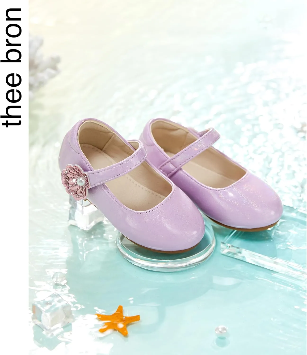 THEE BRON Toddler Girls Shoes Mary Jane Flats for Girls Ballerina Dress Shoes