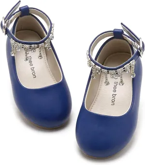 THEE BRON Toddler Little Girl Mary Jane Dress Shoes Princess Ballerina Flat Shoes