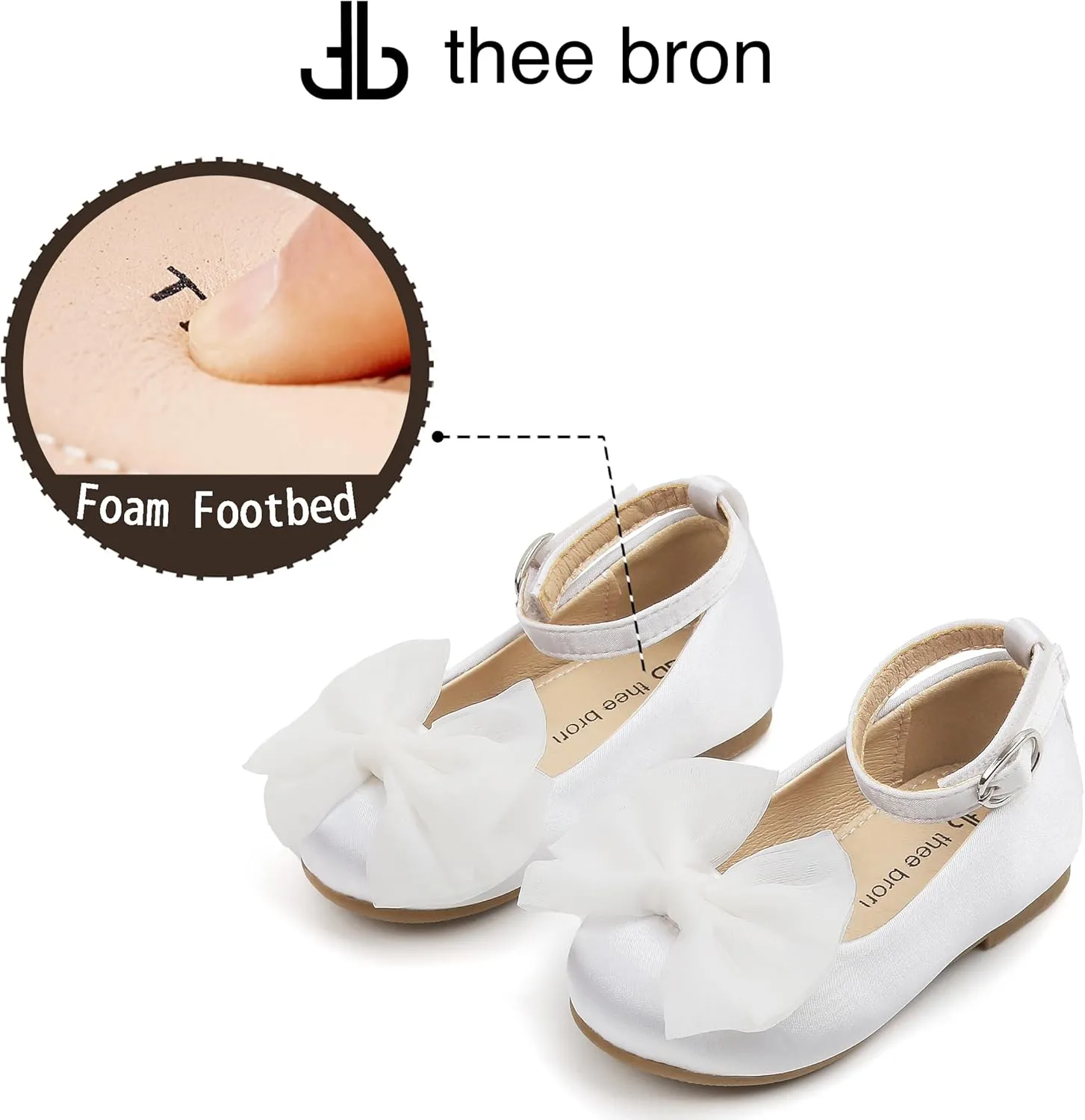 THEE BRON Toddler Little Girl Mary Jane Dress Shoes Princess Ballerina Flat Shoes