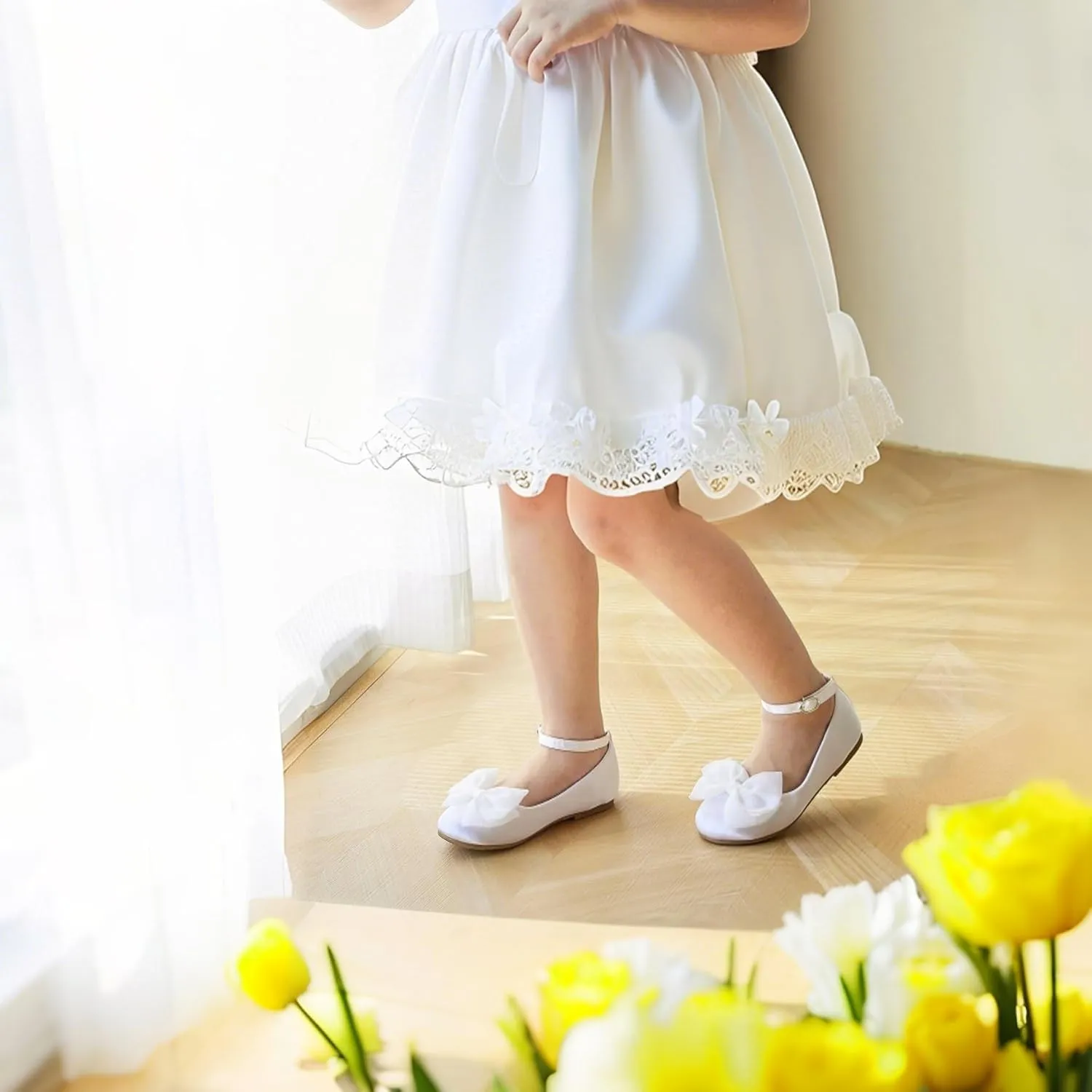 THEE BRON Toddler Little Girl Mary Jane Dress Shoes Princess Ballerina Flat Shoes