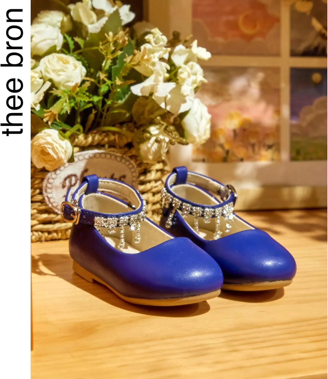 THEE BRON Toddler Little Girl Mary Jane Dress Shoes Princess Ballerina Flat Shoes