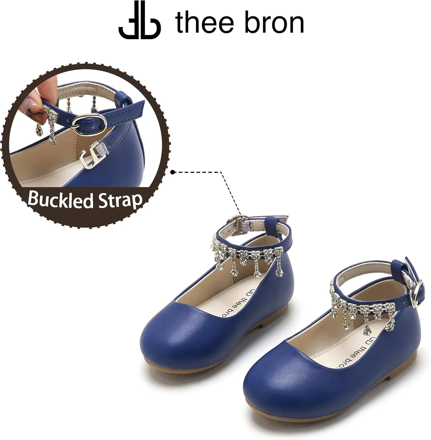 THEE BRON Toddler Little Girl Mary Jane Dress Shoes Princess Ballerina Flat Shoes