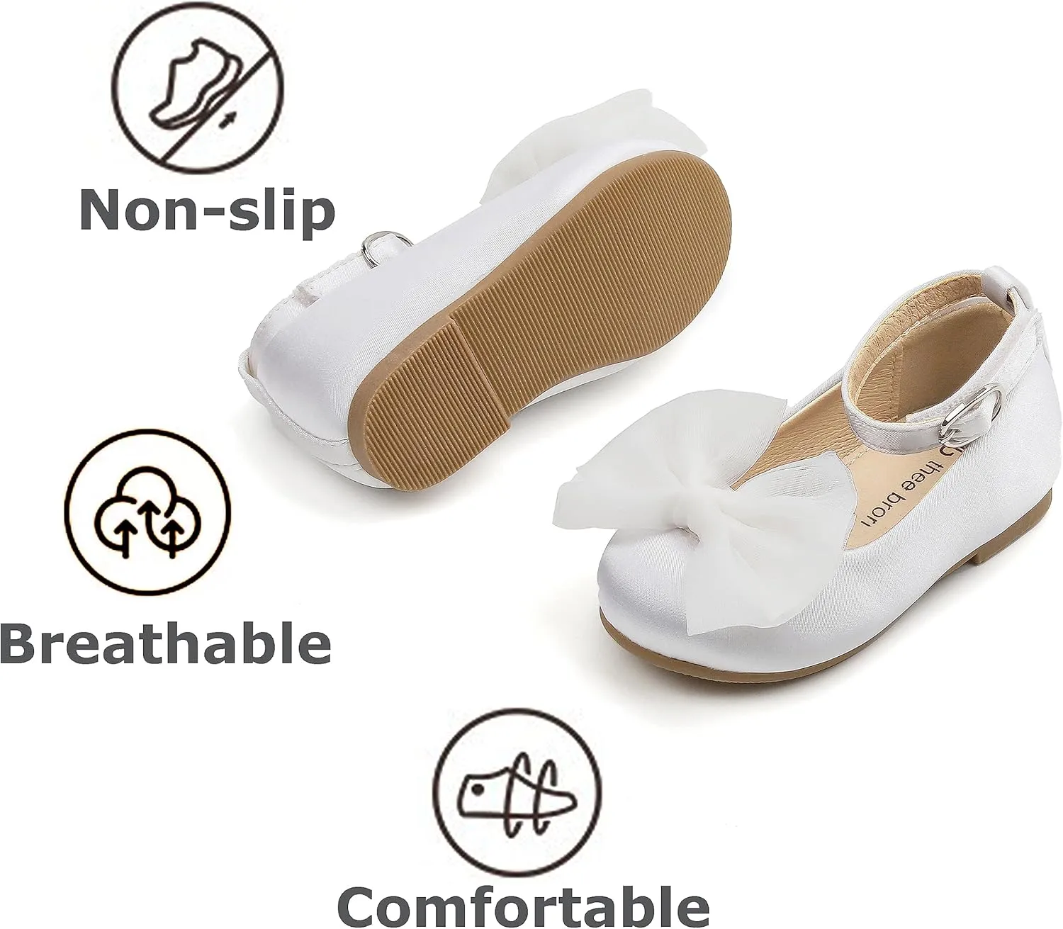 THEE BRON Toddler Little Girl Mary Jane Dress Shoes Princess Ballerina Flat Shoes