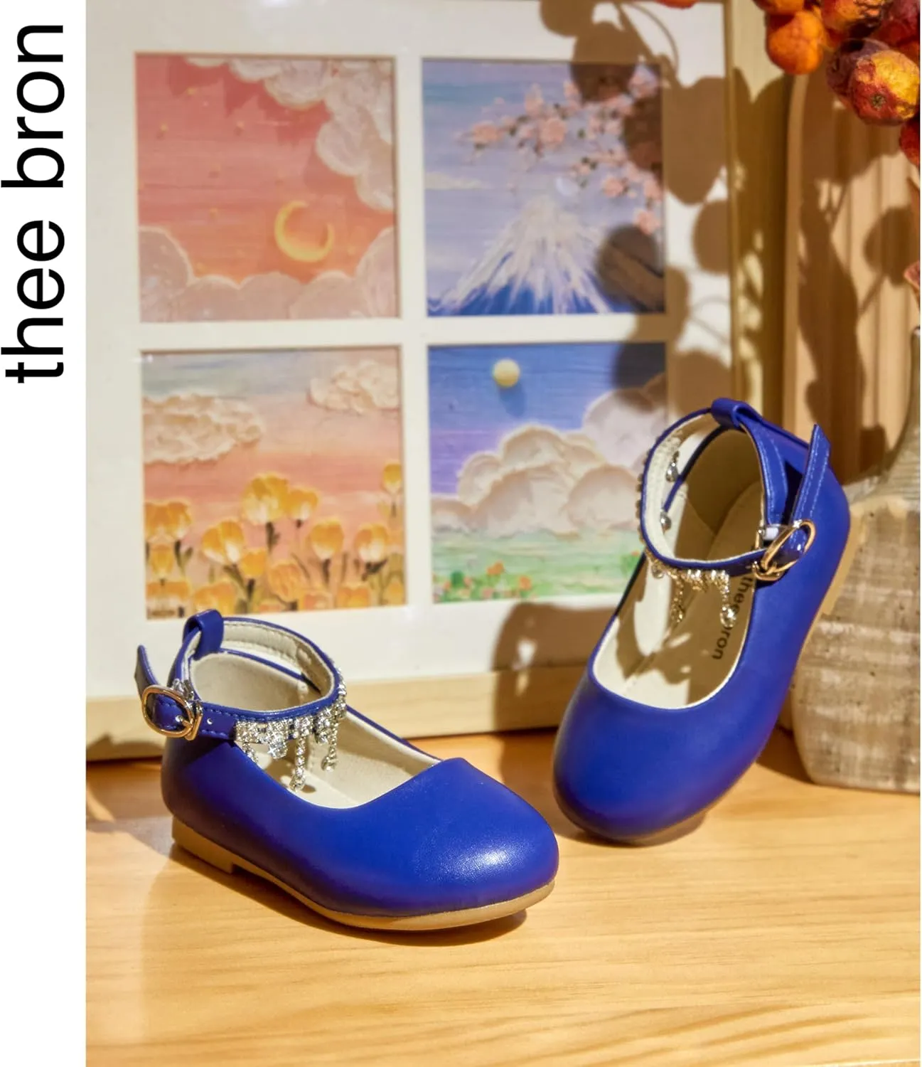 THEE BRON Toddler Little Girl Mary Jane Dress Shoes Princess Ballerina Flat Shoes