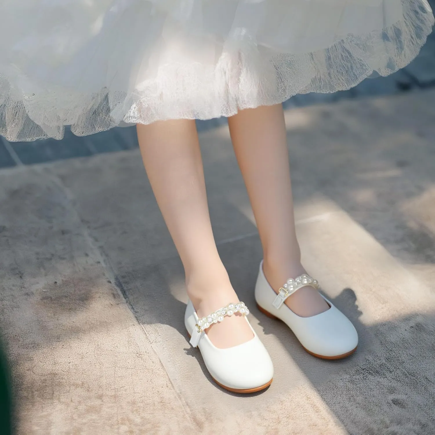 THEE BRON Toddler/Little Girl Mary Jane Flats Princess Dress Shoes