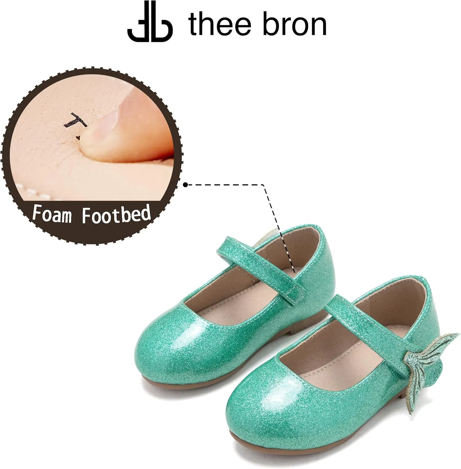 THEE BRON Toddler/Little Girl Mary Jane Flats Princess Dress Shoes