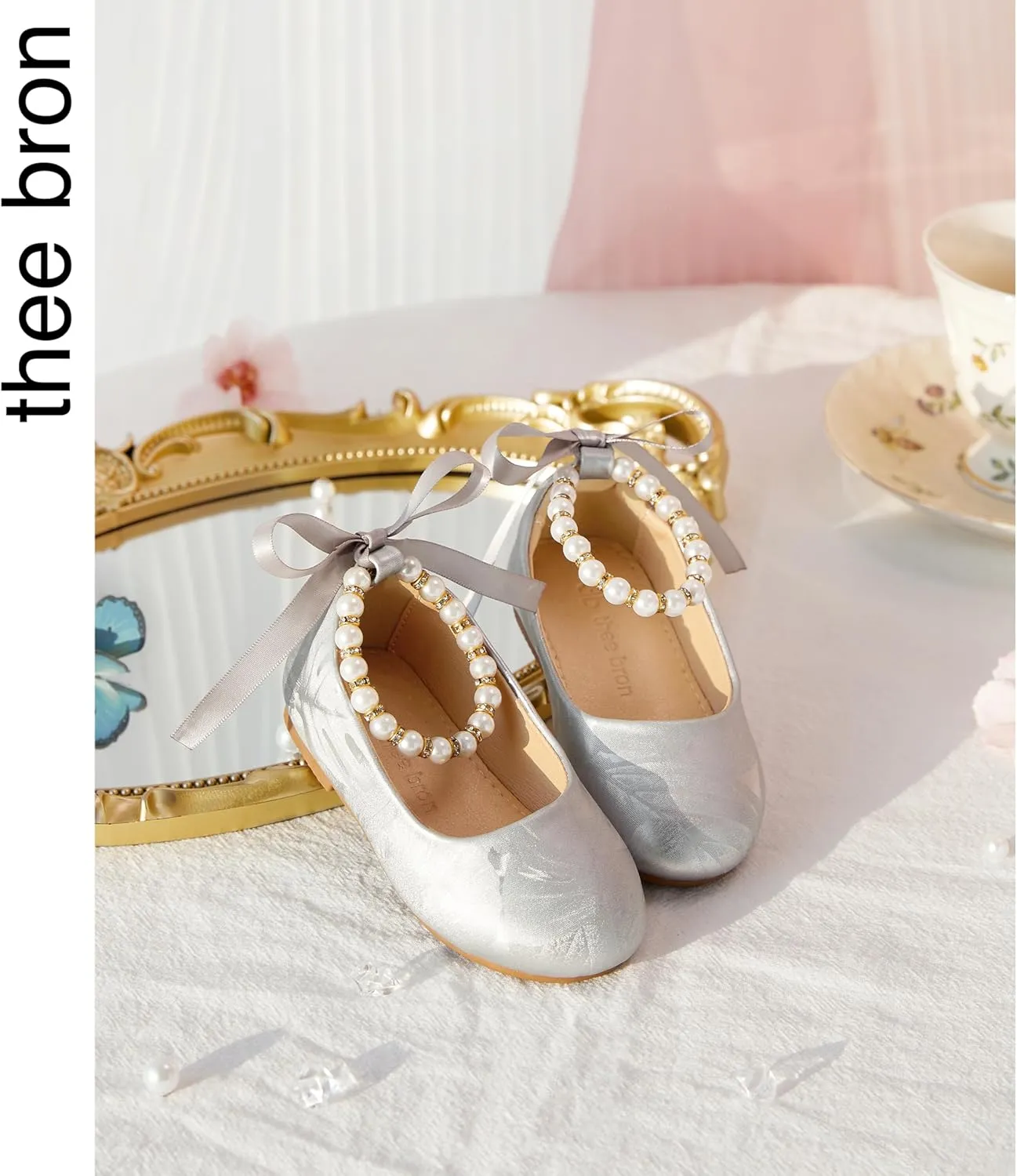 THEE BRON Toddler/Little Girl Mary Jane Flats Princess Dress Shoes