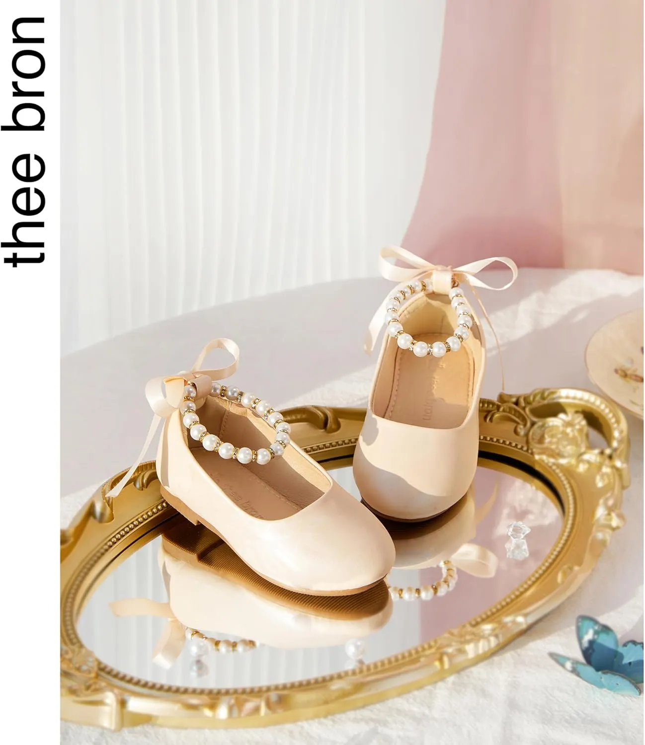 THEE BRON Toddler/Little Girl Mary Jane Flats Princess Dress Shoes
