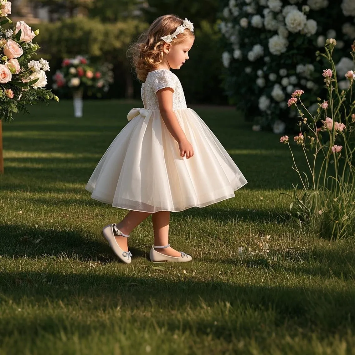THEE BRON Toddler/Little Girl Mary Jane Flats Princess Dress Shoes