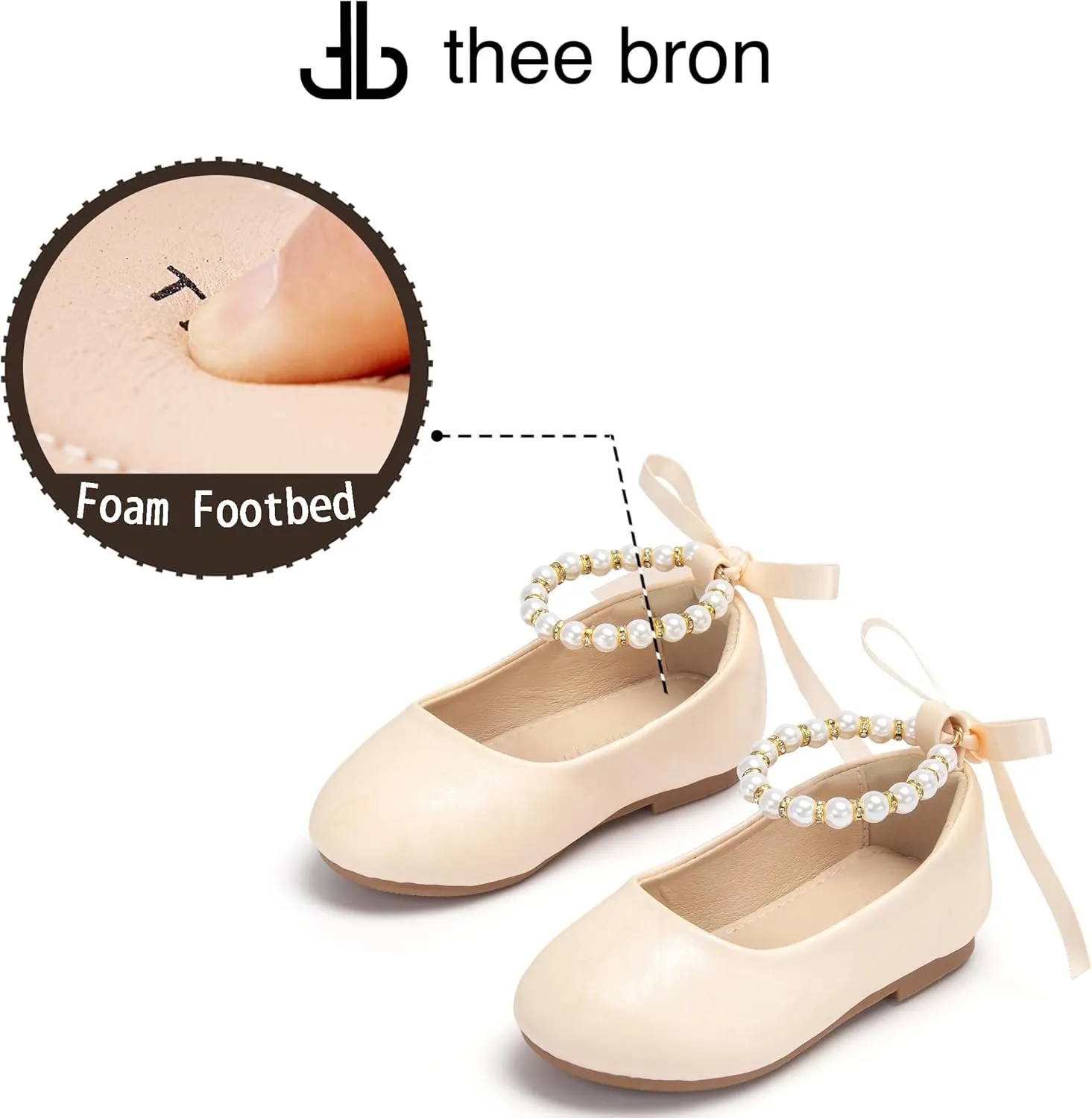 THEE BRON Toddler/Little Girl Mary Jane Flats Princess Dress Shoes