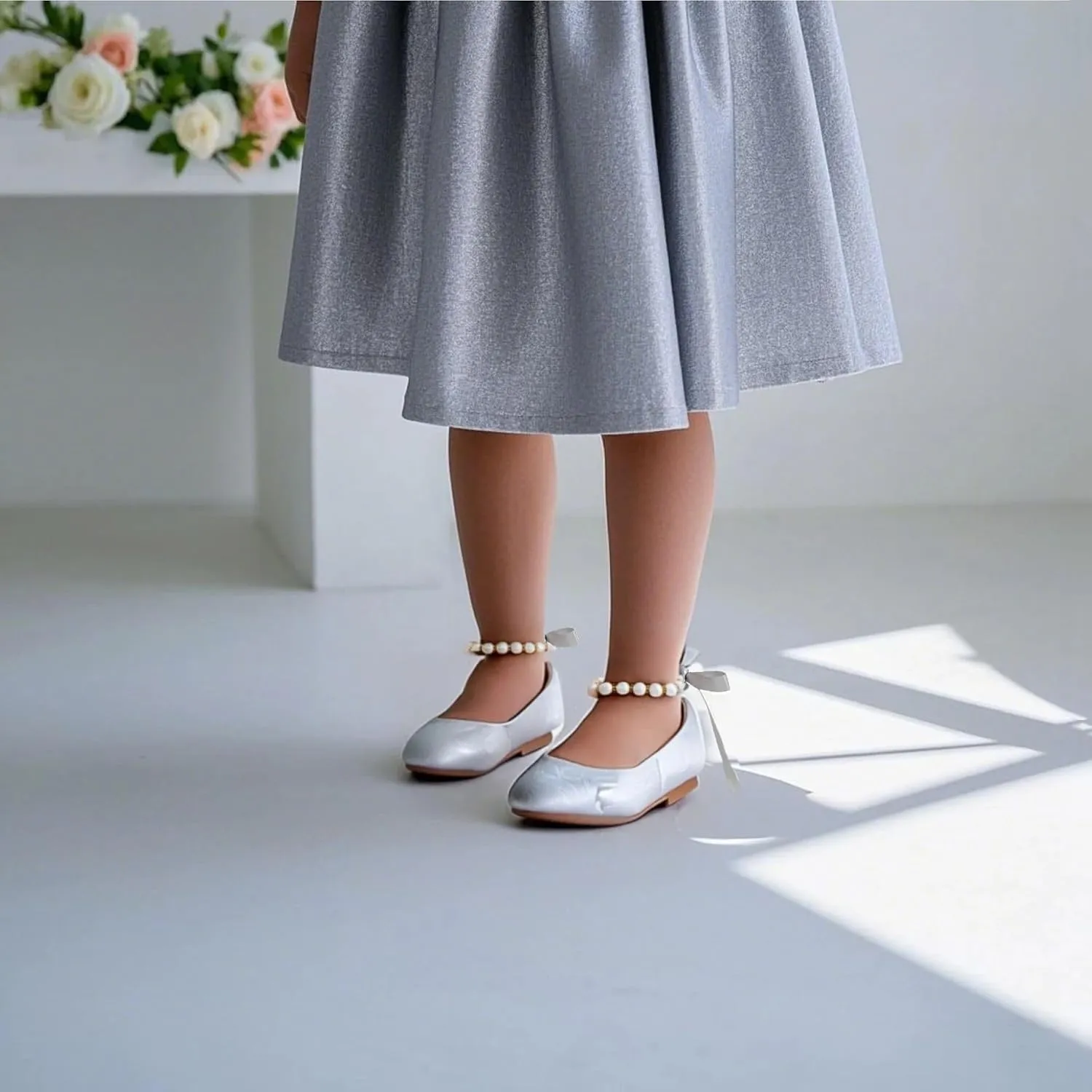 THEE BRON Toddler/Little Girl Mary Jane Flats Princess Dress Shoes