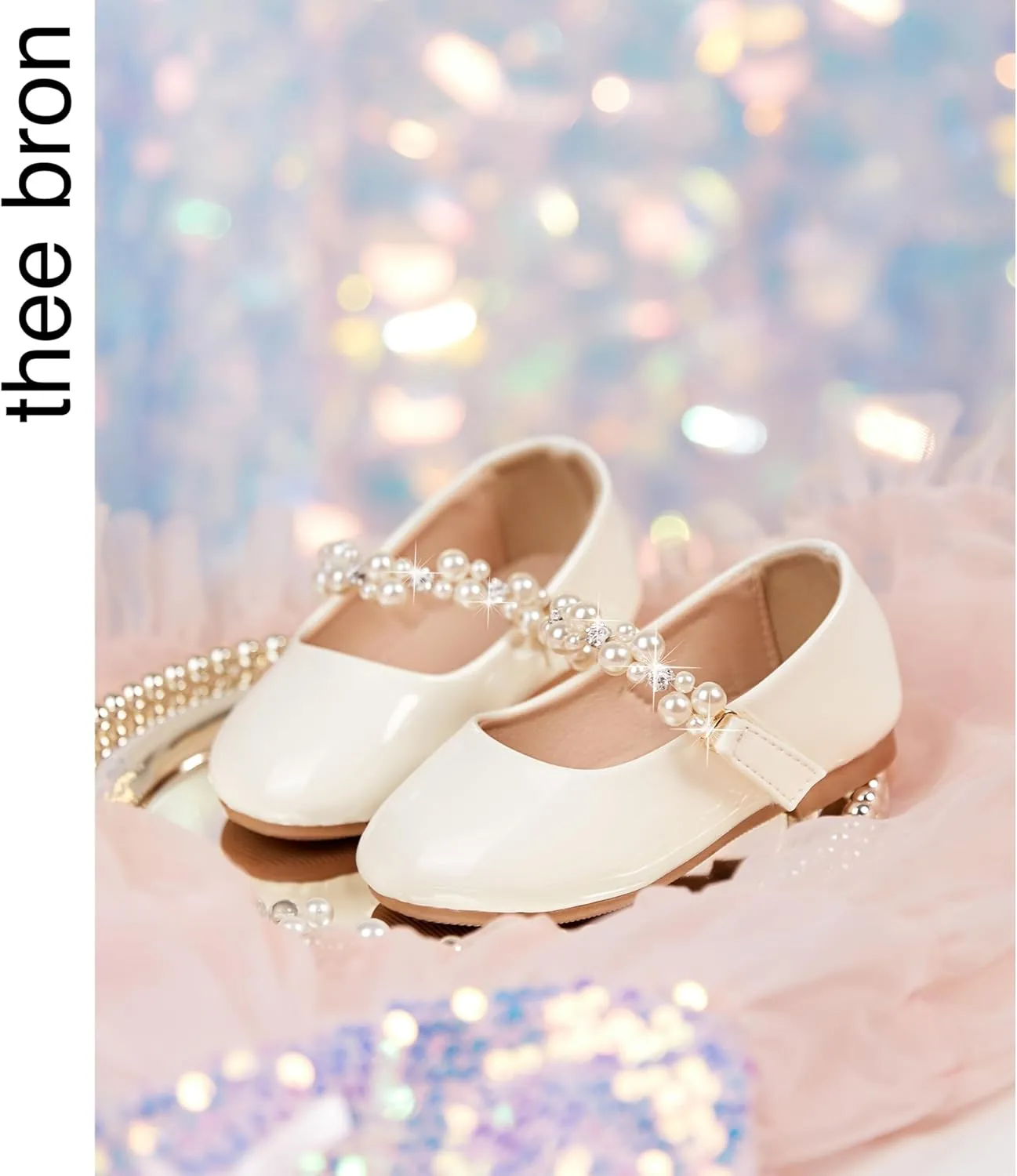 THEE BRON Toddler/Little Girl Mary Jane Flats Princess Dress Shoes