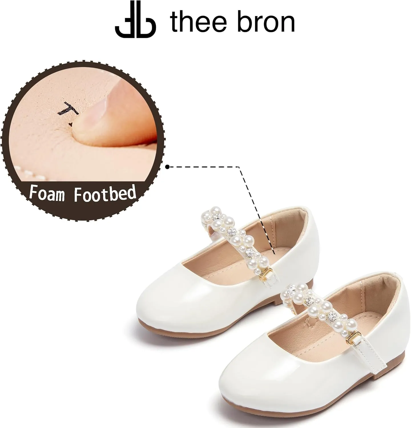 THEE BRON Toddler/Little Girl Mary Jane Flats Princess Dress Shoes