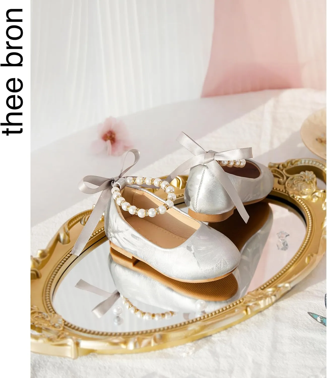 THEE BRON Toddler/Little Girl Mary Jane Flats Princess Dress Shoes