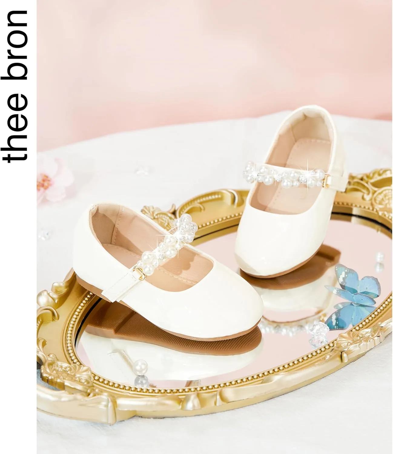 THEE BRON Toddler/Little Girl Mary Jane Flats Princess Dress Shoes