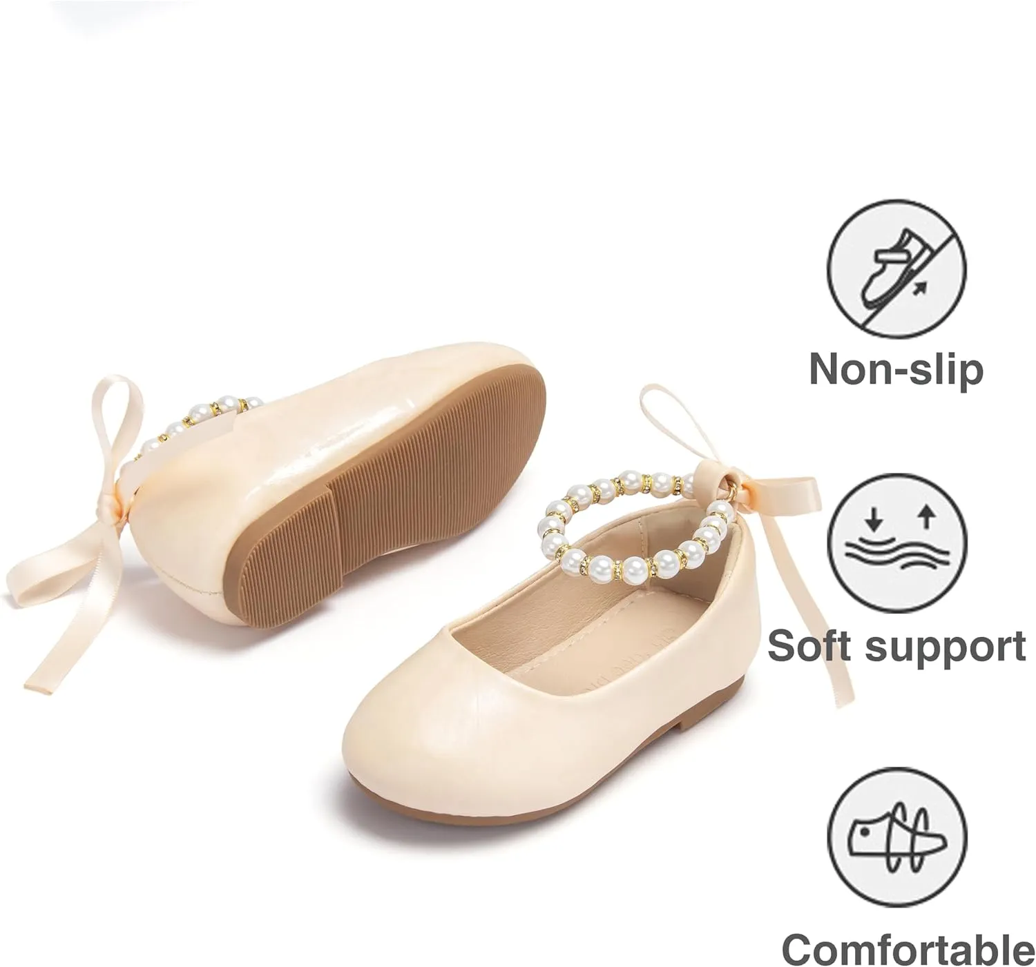 THEE BRON Toddler/Little Girl Mary Jane Flats Princess Dress Shoes