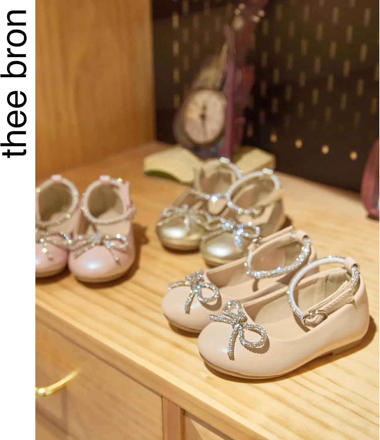 THEE BRON Toddler/Little Girl Mary Jane Flats Princess Dress Shoes