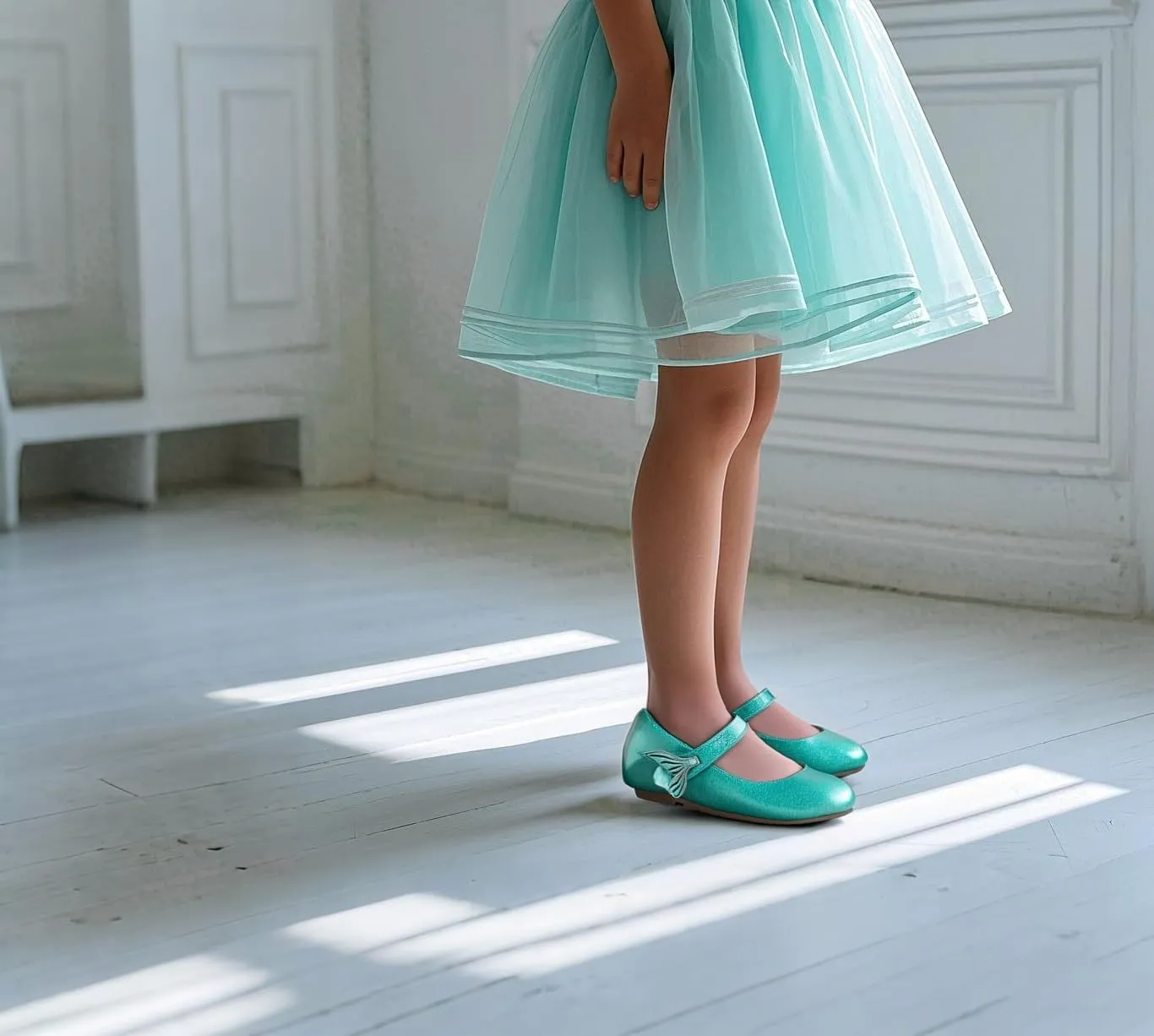 THEE BRON Toddler/Little Girl Mary Jane Flats Princess Dress Shoes