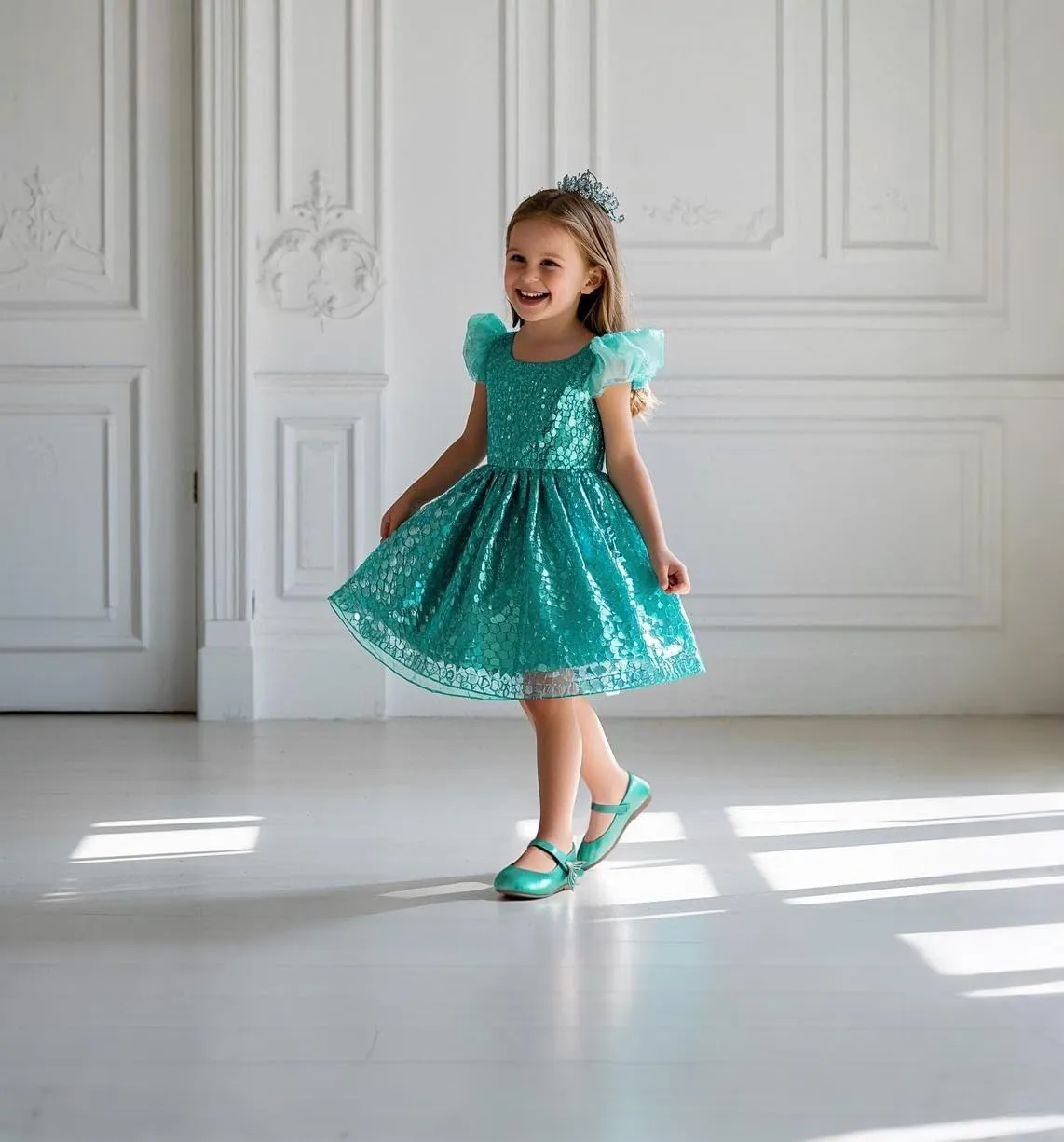 THEE BRON Toddler/Little Girl Mary Jane Flats Princess Dress Shoes
