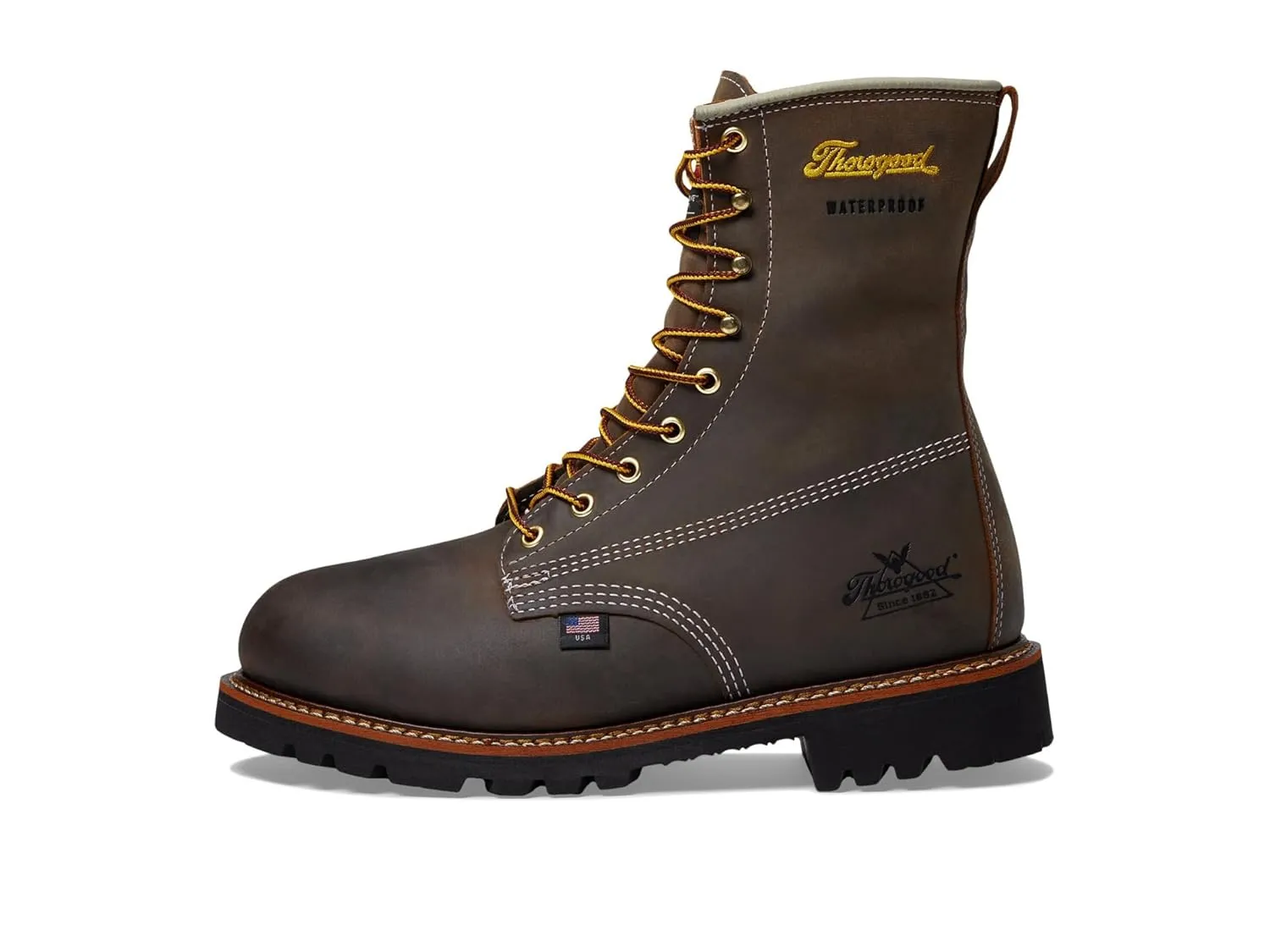 Thorogood American Legacy 8” Leather Waterproof Insulated Work Boots for Men with Composite Shank Non-Safety Toe Oil and Slip-Resistant Outsole, Crazyhorse - 8.5 D