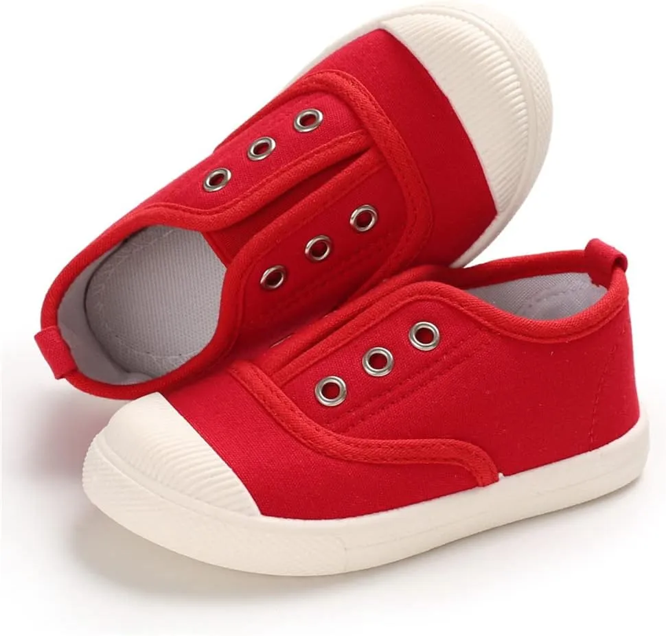 Timatego Toddler Boys Girls Canvas Slip On Shoes Lightweight Casual Kids Sneakers School Runing Tennis Shoes