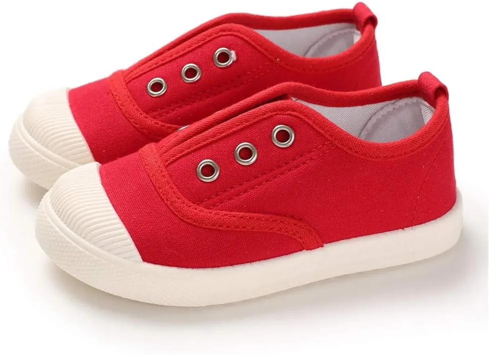 Timatego Toddler Boys Girls Canvas Slip On Shoes Lightweight Casual Kids Sneakers School Runing Tennis Shoes