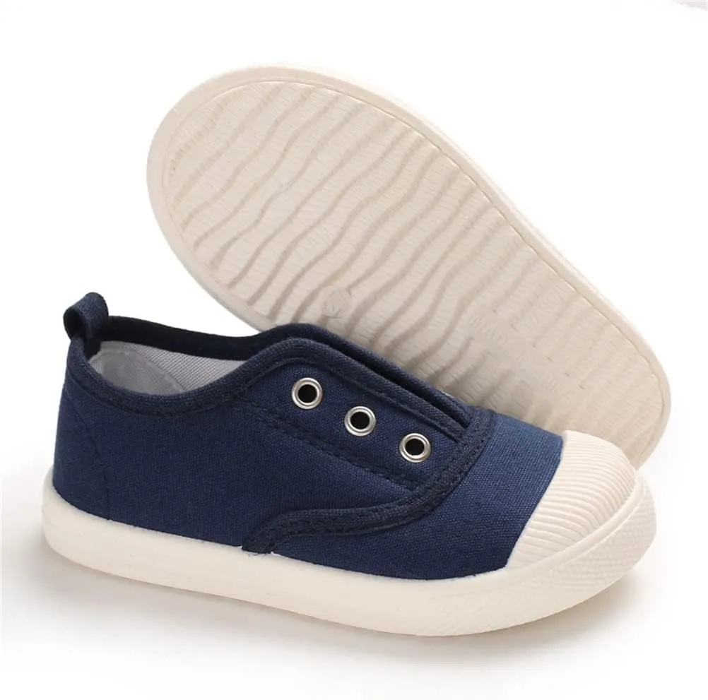 Timatego Toddler Boys Girls Canvas Slip On Shoes Lightweight Casual Kids Sneakers School Runing Tennis Shoes