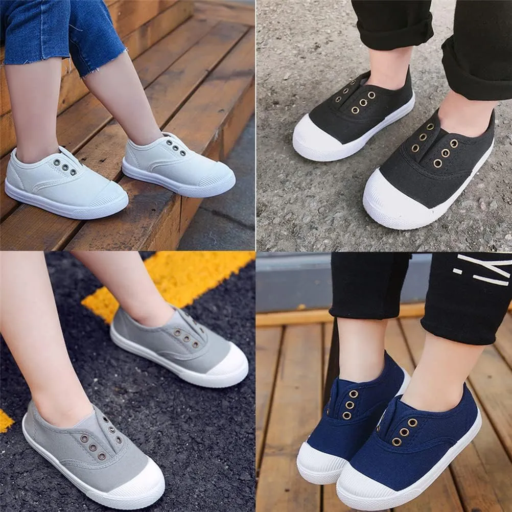 Timatego Toddler Boys Girls Canvas Slip On Shoes Lightweight Casual Kids Sneakers School Runing Tennis Shoes