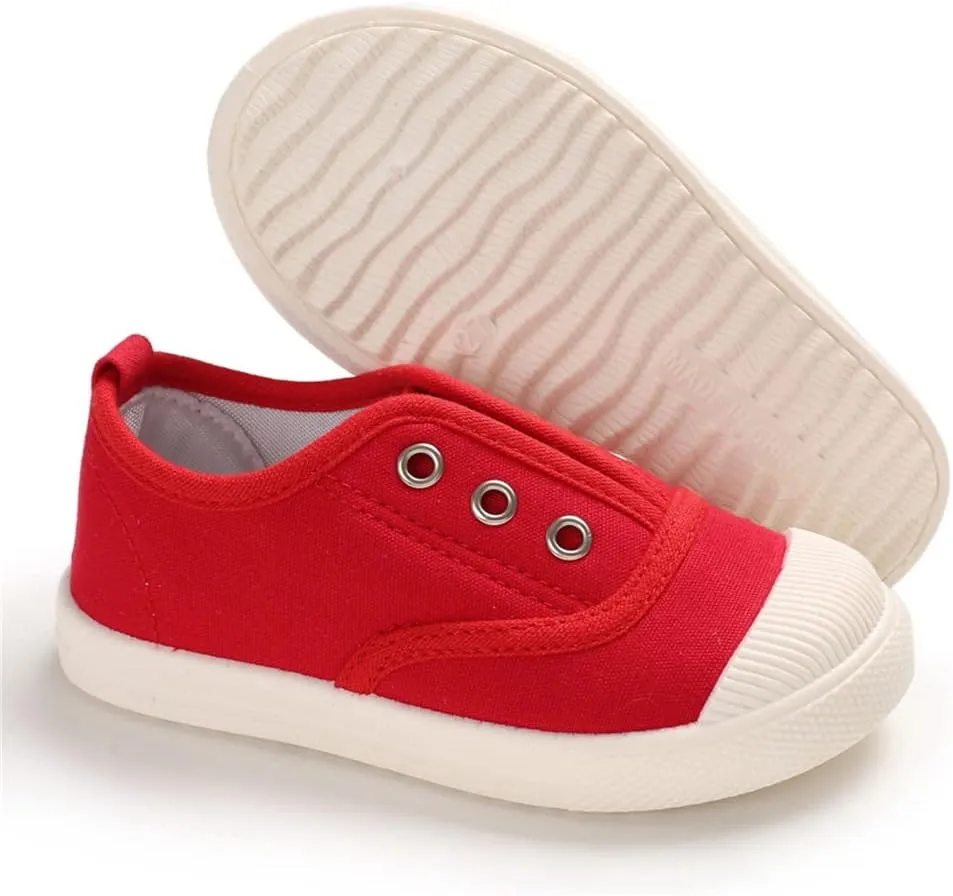 Timatego Toddler Boys Girls Canvas Slip On Shoes Lightweight Casual Kids Sneakers School Runing Tennis Shoes
