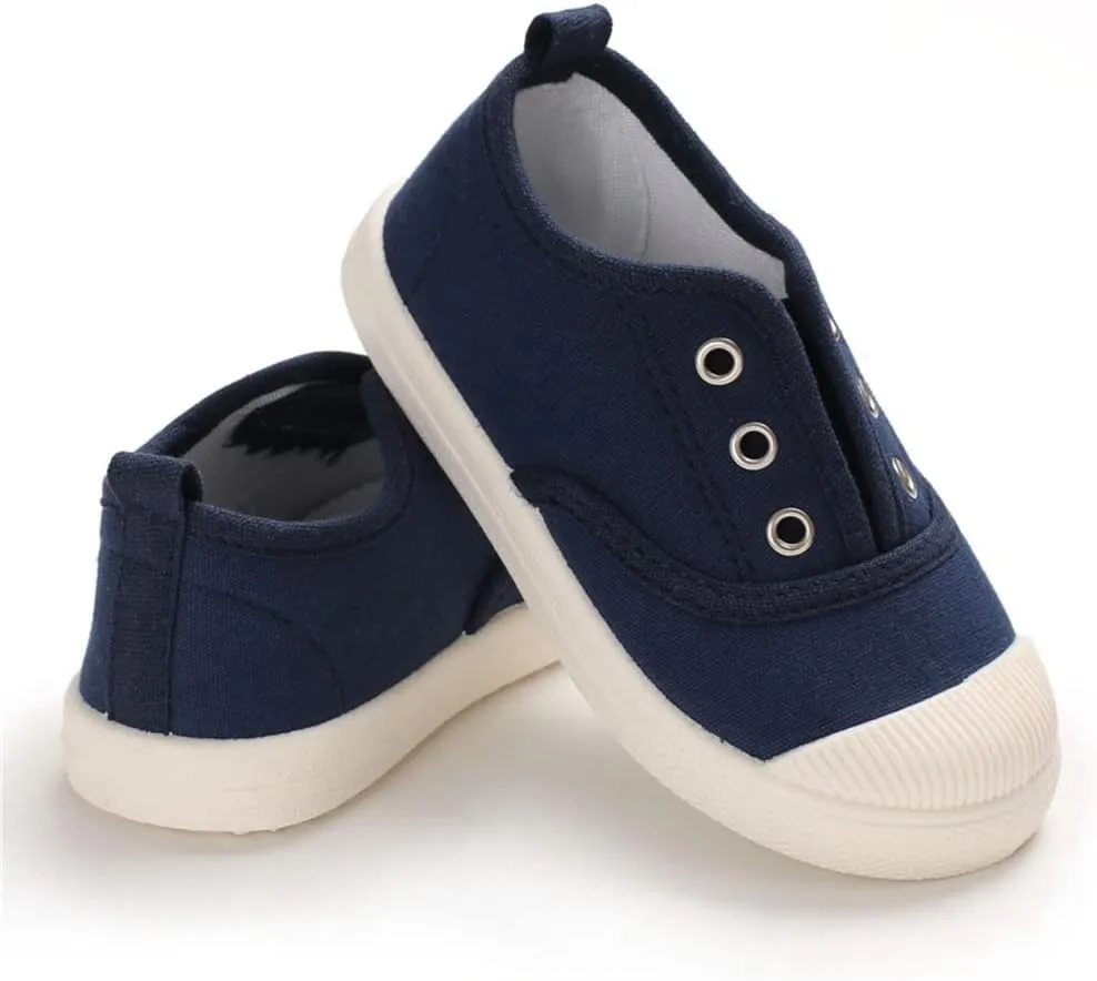 Timatego Toddler Boys Girls Canvas Slip On Shoes Lightweight Casual Kids Sneakers School Runing Tennis Shoes
