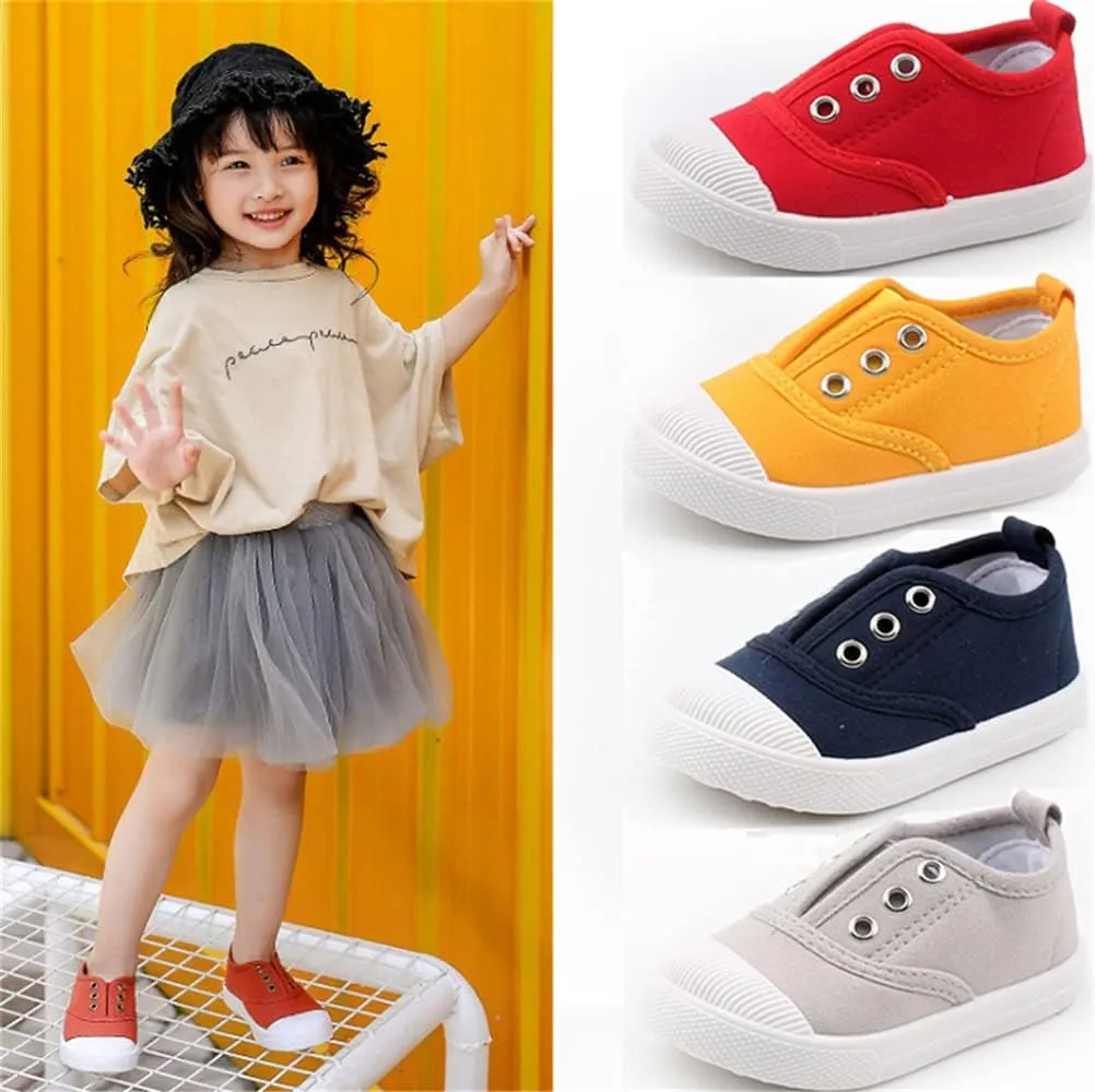 Timatego Toddler Boys Girls Canvas Slip On Shoes Lightweight Casual Kids Sneakers School Runing Tennis Shoes