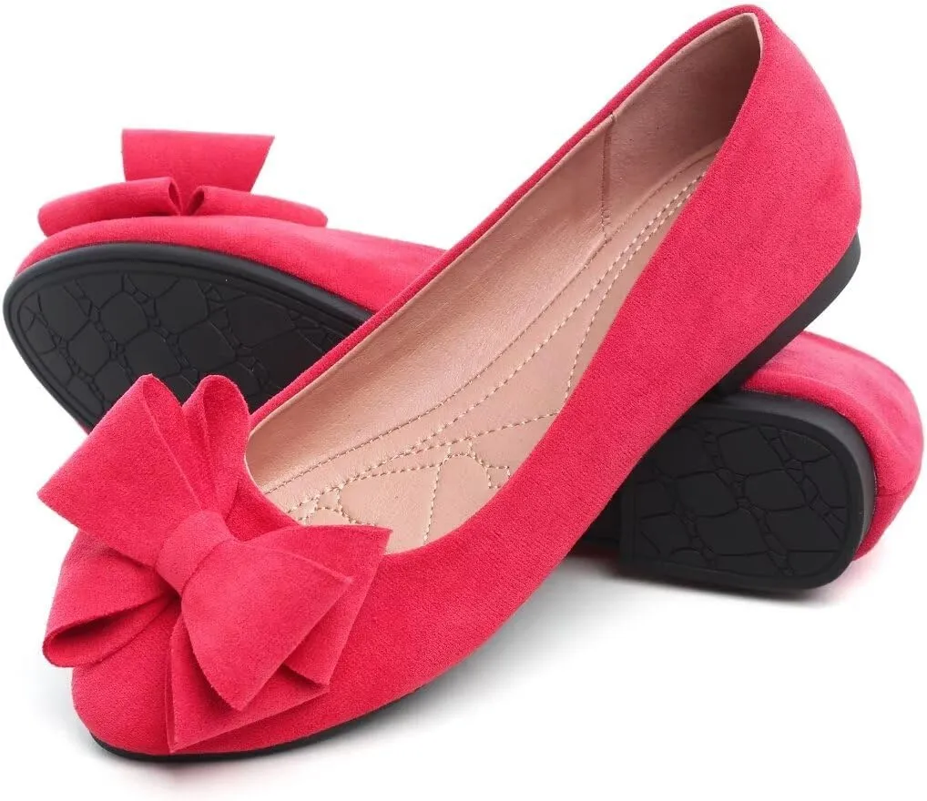 TN TANGNEST Women Fashion Bowknot Flats Comfort Pointed Toe Dress Shoes