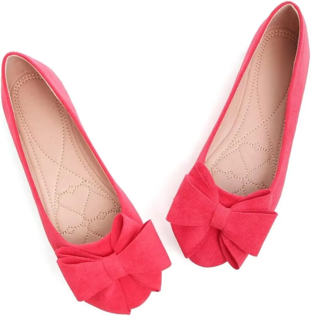 TN TANGNEST Women Fashion Bowknot Flats Comfort Pointed Toe Dress Shoes
