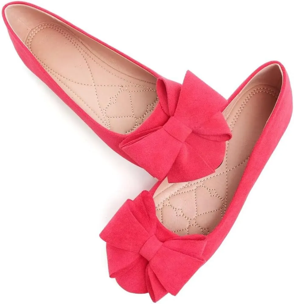 TN TANGNEST Women Fashion Bowknot Flats Comfort Pointed Toe Dress Shoes