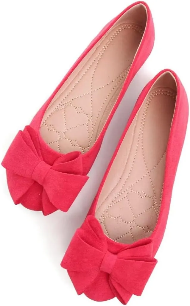 TN TANGNEST Women Fashion Bowknot Flats Comfort Pointed Toe Dress Shoes