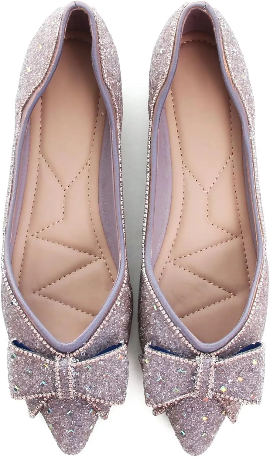 TN TANGNEST Womens Christmas Flat Shoes Snowflake Bell Bowknot Flats Fashion Pointed Toe Comfortable Slip On Flats
